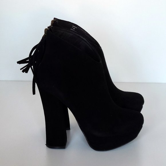 Steve Madden Shoes - Black Suede Steve Madden Gavvin Platform Booties Size 7.5